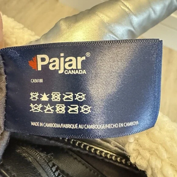 PAJAR Canada Metallic Silver Puffer Tote Bag Faux Shearling Trim Quilted Handbag - Picture 14 of 16